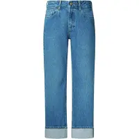 Pepe Jeans Pepe Jeanstil kvinder. PL2050878 Løse opsmøgede jeans blå (29/30), Casual, Bomuld, Denim