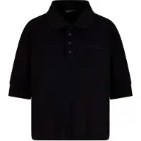 Armani Exchange A|X Armani Exchangetil kvinder. XW000887AF10819UC001 Sort Essential Logo Signature elastisk pique-poloshirt i bomuld (XL), Casual, Korte ærm