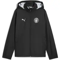 Puma Manchester City Training All-Weather Jacket Youth, Clothing, Black/Silver, 7-8Y