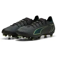 Puma ULTRA 6 PRO FG/AG Football Boots Unisex, Shoes, Black/Fizzy Light/Green Terrain, 48