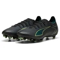 Puma ULTRA 6 MATCH FG/AG Football Boots Unisex, Shoes, Black/Fizzy Light/Green Terrain, 39