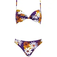 Olympia Bikini brun / gul / violetblå / hvid