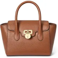 Ralph Lauren Lauren Ralph Laurentil kvinder. 431969349001 Tanner lille lædertaske i brunt læder (OSFA), Beige, Casual