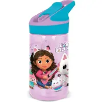 Licens Gabby's Dollhouse drikkedunk - Vanflaske med flipfunktion og sugerør