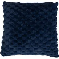 Nordstrand Pyntepude - 45x45 cm - Blå - Fake fur sofapude - Eksklusiv vaffelstruktur -