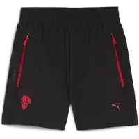 Puma AC Milan PUMATECH Relaxed Woven Shorts Youth, Clothing, Black/Red, 11-12Y