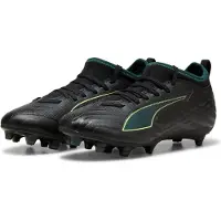 Puma ULTRA 6 MATCH FG/AG Football Boots Youth, Shoes, Black/Fizzy Light/Green Terrain, 38