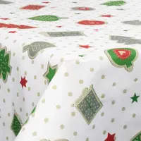 Borg Living Tekstil voksdug - 140 cm bred - Juledug - 30 meters rulle - Christmas Charms And Dots - Voksdug med akrylbelægning