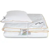 Borg Living Dyne pude sæt - Sommerdyne 150x210 cm + pude med gåsedun - Sommer gåseduns dyne og pude sæt -