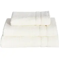 Borg Living Badehåndklæde - 70x140 cm - Hvidt - 100% Bomuld - Frottehåndklæde fra