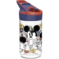 Licens Disney Mickey Mouse drikkedunk - Vandflaske med flipfunktion og sugerør