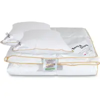 Borg Living Dyne pude sæt - Sommerdyne 240x220 cm + 2 puder med gåsedun - Sommer gåseduns dyne og pude sæt -