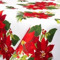 Borg Living Tekstil voksdug - 140 cm bred - Juledug - 30 meters rulle - Christmas Star Flower - Voksdug med akrylbelægning
