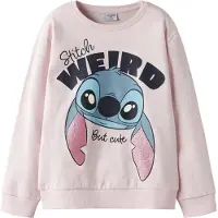TWO SOON Sweatshirt 'Stitch' lyserød / rosé / sort / hvid