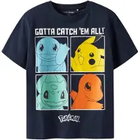 TWO SOON Shirts 'Pokémon' navy / gul / orange / hvid