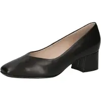 Caprice Pumps, black, made of Leather with Trapeze heel, Size 42