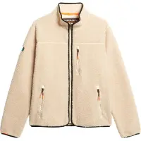 Superdry Superdrytil mænd. M2014140A Outdoor Fleece Full Zip Fleece beige (XL), Casual, Genanvendt polister, Bæredygtig