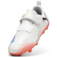 Puma FUTURE 8 PLAY FG/AG Football Boots Kids, Shoes, White/Black/Glowing Red, 35
