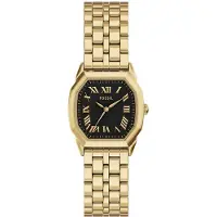 Fossil Ur - - ES5433 - 27 mm gyldent oktagonalt hus - Sort urskive - 16 mm gyldent stålarmbånd