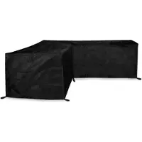 Vonroc Have Lounge Sofa Overtræk L‑form – 215×215×85 cm – H: 70 cm – Premium kvalitet – Til hjørnesofa – Sort