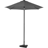 Vonroc Premium Parasol Torbole Ø200cm - inkl. □ Betonfod og overtræk - rund | Strandparasol | Grå