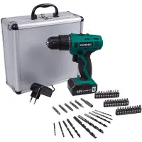 Vonroc Bore-/skruemaskine 12V | Inkl. akku og oplader | Inkl. 46 dele tilbehør