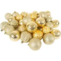 Christmas Decoration Julepynt BOMBKA dekorativ plastik 6 cm sæt 35 stk guld