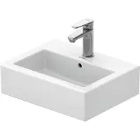 Duravit Vero vask 45 cm med hanehul og overløb, wondergliss