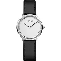 Bering Dameur 15729-404 Ultra Slim Hvid/Læder Ø29 mm