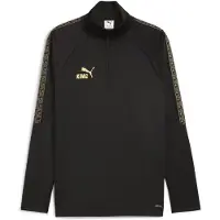Puma Træningstrøje KINGtouch 1/4 Lynlås - Sort/Guld, størrelse Small