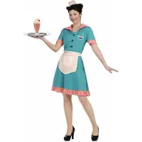My Other Me Fun Company 50´er Servitricekostume Med Hue Kjole Og Forklæde