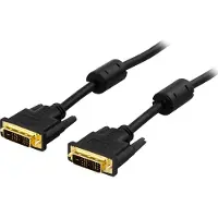 Deltaco DVI Single Link monitorkabel, DVI-D 18+1-pin han-han, 2m, sort