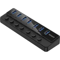 Deltaco USB-A Hub - 7x USB-A Ports USB hub - USB 3.0 - 7 ports - Sort