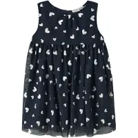 Name it Kjole - NmfVabos - Navy Blazer/Heart - - 4 år (104) - Kjole