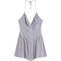 Bershka Jumpsuit beige / lyseblå / mørkelilla / gammelrosa