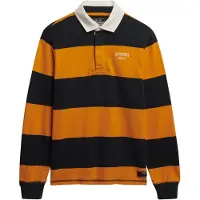 Superdry Superdrytil mænd. M6010909A Polo Vintage Athletic Stripe Rugby orange (S), Casual, Bomuld, Lange ærmer
