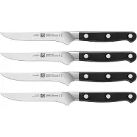 Zwilling Pro, Knivsæt, Rustfrit stål, Plast, Sort, 4 stk
