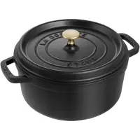 Staub La Cocotte rund gryde støbejern 2,6 L Sort