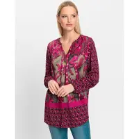 HEINE Bluse khaki / lys pink / mørk pink