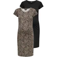 ONLY Maternity Kjole 'OLMLovely' beige / camel / ecru / sort
