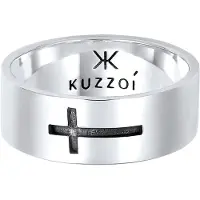 KUZZOI Ring 'Kreuz' sort / sølv