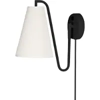 Globen Lighting Lou væglampe Bouclé hvid-sort