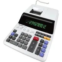 Sharp EL-2607LG, Desktop, Udskrivning, 12 cifre, Vekselstrøm/batteri, Sort, Hvid