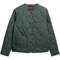 Superdry Superdrytil kvinder. W5011990A Grøn Quilted Lite Liner-vatteret jakke (L), Casual, Genanvendt polister