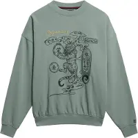 Superdry Superdrytil kvinder. W2012413A Grøn Tokyo Narrative Oversized-sweatshirt (S), Casual, Bomuld