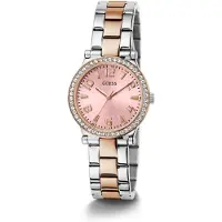 GUESS Analogt ur 'FAWN' beige / sølv