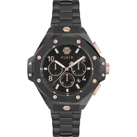 Philipp Plein Herreur PWPRA0424 Chrono Royal Sort/Stål Ø46 mm