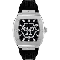 Philipp Plein Analogt ur 'The Hexagon Phantom' sort / sølv