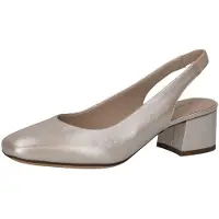 Caprice sling pumps, brown, made of Leather with Trapeze heel, Size 41