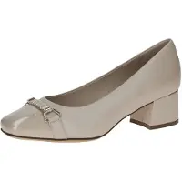 Caprice Pumps, beige, made of Leather and textile with Trapeze heel, Size 36